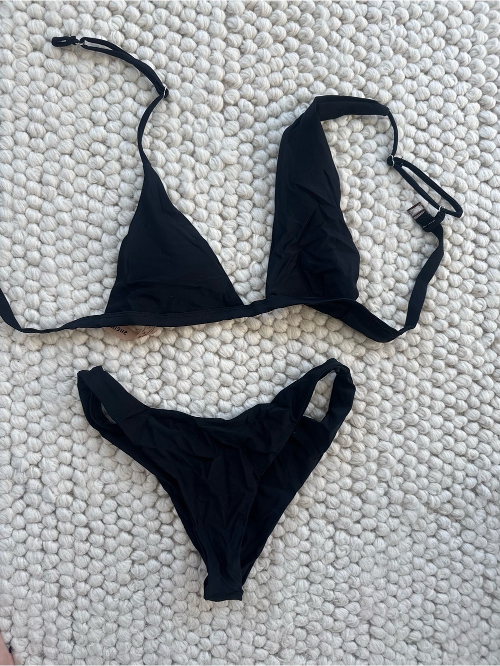 SHEIN Black Triangle Bikini Set